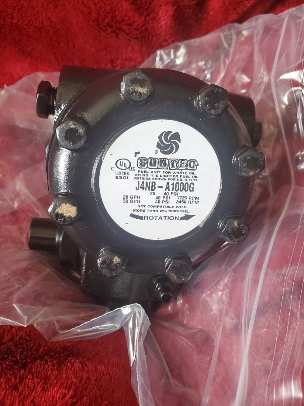 Suntec J4NB-A1000G Waste Oil Fuel Pump New in Package